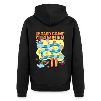 This board game Champion is now 11 | - Unisex Premium Organic Zip Hoodie - black - Back - Nico (187cm)