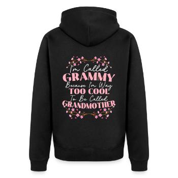 Ich heiße Grammy: Oma, Großmutter, Oma - Unisex Premium Bio Zip Hoodie - Schwarz - Hinten - Nico (187cm)