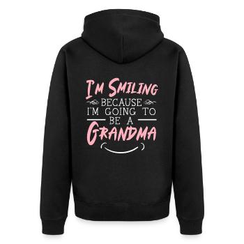 I'm Going To Be A Grandma Baby Announcement - Unisex Premium Organic Zip Hoodie - black - Back - Nico (187cm)