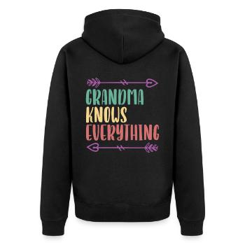 Grand-mère sait tout Grand-mère Grand-mère - Veste à capuche bio Premium Unisexe - noir - Dos - Nico (187cm)