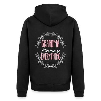 Mamie sait tout Grand-mère Grand-mère - Veste à capuche bio Premium Unisexe - noir - Dos - Nico (187cm)
