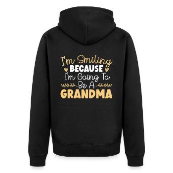 I'm Going To Be A Grandma Baby Announcement - Unisex Premium Organic Zip Hoodie - black - Back - Nico (187cm)