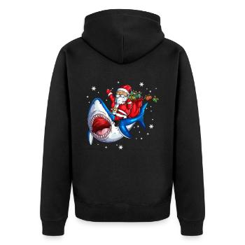 Père Noël avec Shark Bring Gifts X Mas Shark - Veste à capuche bio Premium Unisexe - noir - Dos - Nico (187cm)