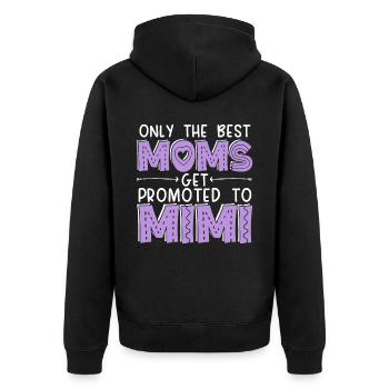 Die besten Mütter werden zu Mimi Baby Reveal befördert - Unisex Premium Bio Zip Hoodie - Schwarz - Hinten - Nico (187cm)
