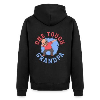 One Tough Grandpa Granddad Gramps Grandfather - Unisex Premium Organic Zip Hoodie - black - Back - Nico (187cm)