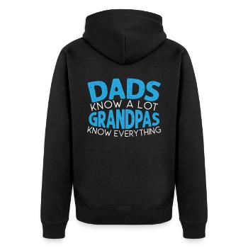 Dads Knows A Lot Grandpa Knows Everything - Unisex Premium Organic Zip Hoodie - black - Back - Nico (187cm)