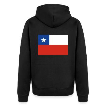 Offizielle Chile Flagge Chilen Country Pride - Unisex Premium Bio Zip Hoodie - Schwarz - Hinten - Nico (187cm)