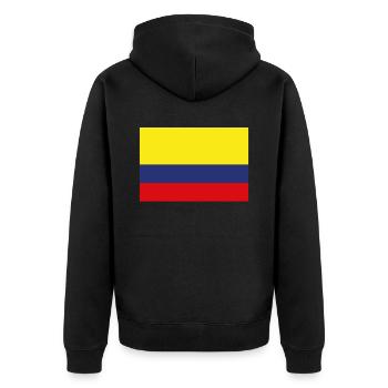 Drapeau officiel de la Colombie Fierté du pays colombien - Veste à capuche bio Premium Unisexe - noir - Dos - Nico (187cm)