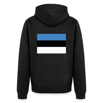 Official Estonia Flag Estonian Country Pride - Unisex Premium Organic Zip Hoodie - black - Back - Nico (187cm)