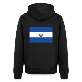 Drapeau officiel du Salvador Pays salvadorien - Veste à capuche bio Premium Unisexe - noir - Dos - Nico (187cm)