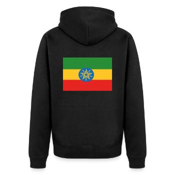 Drapeau officiel de l’Éthiopie Fierté du pays éthiopien - Veste à capuche bio Premium Unisexe - noir - Dos - Nico (187cm)