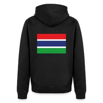 Drapeau officiel de la Gambie Pays géorgien gambien - Veste à capuche bio Premium Unisexe - noir - Dos - Nico (187cm)