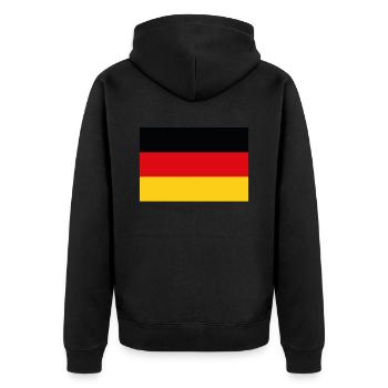 Drapeau officiel de l’Allemagne Fierté du pays allemand - Veste à capuche bio Premium Unisexe - noir - Dos - Nico (187cm)