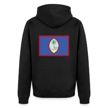 Offizielle Guam Flagge Chamorros Country Pride - Unisex Premium Bio Zip Hoodie - Schwarz - Hinten - Nico (187cm)