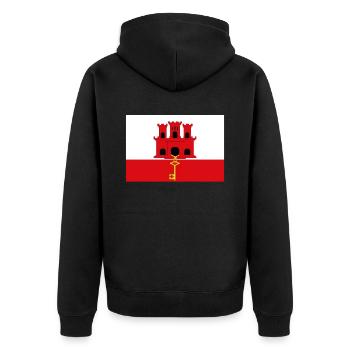 Drapeau officiel gibraltar Gibraltarian Country Pride - Veste à capuche bio Premium Unisexe - noir - Dos - Nico (187cm)
