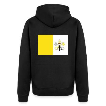 Official Vatican City Flag Vaticans Country Pride - Unisex Premium Organic Zip Hoodie - black - Back - Nico (187cm)