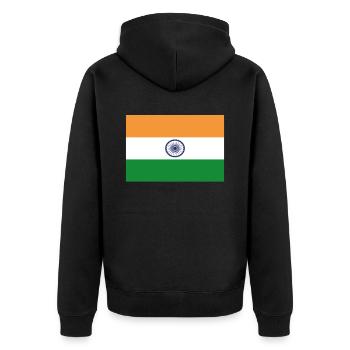 Offizielle indische Flagge Indian Country Pride - Unisex Premium Bio Zip Hoodie - Schwarz - Hinten - Nico (187cm)