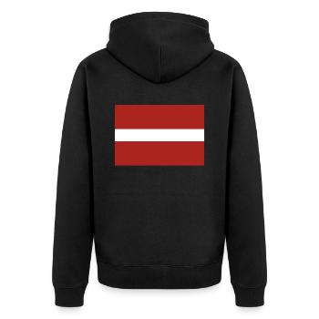 Drapeau officiel de la Lettonie Fierté du pays letton - Veste à capuche bio Premium Unisexe - noir - Dos - Nico (187cm)