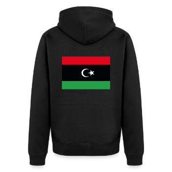 Official Libya Flag Libyan Country Pride - Unisex Premium Organic Zip Hoodie - black - Back - Nico (187cm)