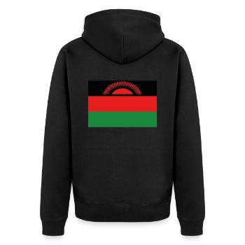 Official Malawi Flag Malawian Country Pride - Unisex Premium Organic Zip Hoodie - black - Back - Nico (187cm)