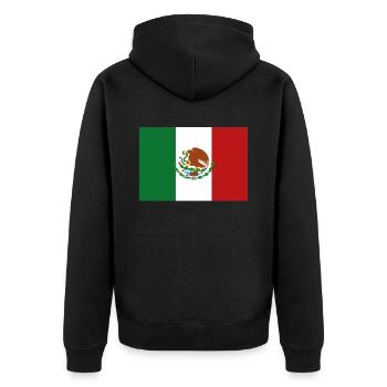 Offizielle Mexiko-Flagge Montenegrinischer Landstolz - Unisex Premium Bio Zip Hoodie - Schwarz - Hinten - Nico (187cm)