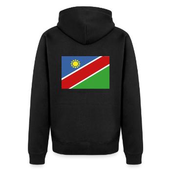 Official Namibia Flag Namibian Country Pride - Unisex Premium Organic Zip Hoodie - black - Back - Nico (187cm)