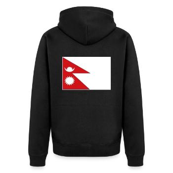 Drapeau officiel du Népal Fierté du pays népalais - Veste à capuche bio Premium Unisexe - noir - Dos - Nico (187cm)