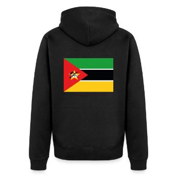 Official Mozambique Flag Mozambican Country Pride - Unisex Premium Organic Zip Hoodie - black - Back - Nico (187cm)