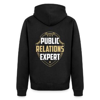 Public Relations Expert Job PR Profession - Unisex Premium Organic Zip Hoodie - black - Back - Nico (187cm)