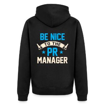 Seien Sie Nett Zu Dem Pr Manager Job Beruf - Unisex Premium Bio Zip Hoodie - Schwarz - Hinten - Nico (187cm)