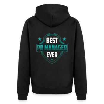Bester Pr Manager Überhaupt Public Relations Beruf - Unisex Premium Bio Zip Hoodie - Schwarz - Hinten - Nico (187cm)