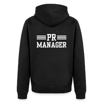 Pr Manager Job Beruf Public Relations - Unisex Premium Bio Zip Hoodie - Schwarz - Hinten - Nico (187cm)