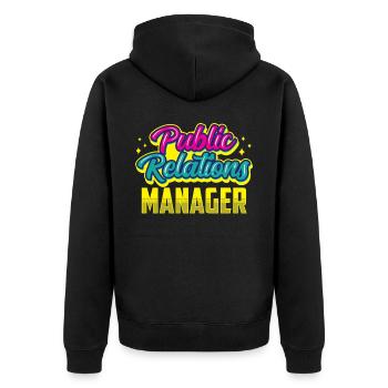 Manager for Public Relations Job PR Profession - Unisex Premium Organic Zip Hoodie - black - Back - Nico (187cm)