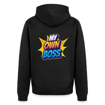 Mon propre patron Freelance freelance - Veste à capuche bio Premium Unisexe - noir - Dos - Nico (187cm)