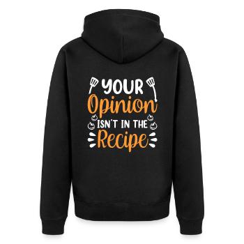 Your opinion is not included in the recipe Mama - Unisex Premium Organic Zip Hoodie - black - Back - Nico (187cm)