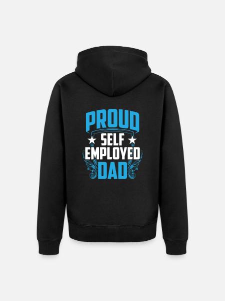 Proud Self-employed father Self-employed - Unisex Premium Organic Zip Hoodie - black