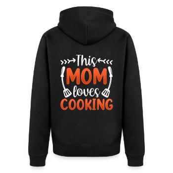 This mother loves cooking cook mama cook - Unisex Premium Organic Zip Hoodie - black - Back - Nico (187cm)