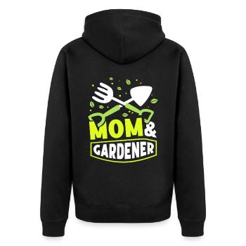 Mutter & Gärtnerin Gartenbau Garten Mama - Unisex Premium Bio Zip Hoodie - Schwarz - Hinten - Nico (187cm)