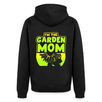 Ich Bin Die Garten Mama Gartenbau Gärtnerin Mutter - Unisex Premium Bio Zip Hoodie - Schwarz - Hinten - Nico (187cm)