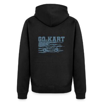 Go Kart Kart Track Race Track Sport - Unisex Premium Organic Zip Hoodie - black - Back - Nico (187cm)