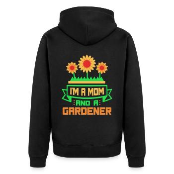 Je suis une mère et une jardinière jardinière - Veste à capuche bio Premium Unisexe - noir - Dos - Nico (187cm)