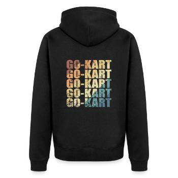 Go-Kart Car Racing Hobby Race Track - Unisex Premium Organic Zip Hoodie - black - Back - Nico (187cm)