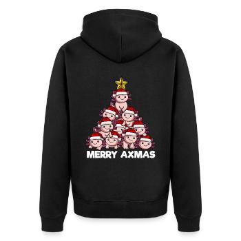 Arbre de Noël Axolotl - Veste à capuche bio Premium Unisexe - noir - Dos - Nico (187cm)
