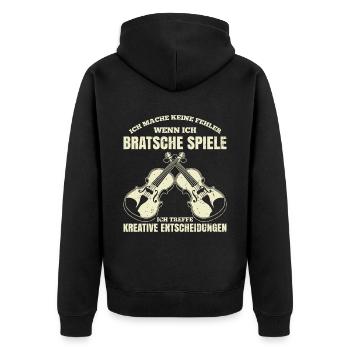 Ich Mache Keine Fehler Wenn Ich Bratsche Spiele Ic - Unisex Premium Bio Zip Hoodie - Schwarz - Hinten - Nico (187cm)