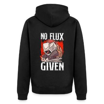 Welder Welding Pun Vintage No Flux - Unisex Premium Organic Zip Hoodie - black - Back - Nico (187cm)