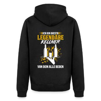 Ich Bin Dieser Legendäre Kellner Von Dem Alle Rede - Unisex Premium Bio Zip Hoodie - Schwarz - Hinten - Nico (187cm)