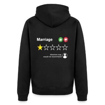 Marriage Rating Absolute Crap Scheidung - Unisex Premium Bio Zip Hoodie - Schwarz - Hinten - Nico (187cm)