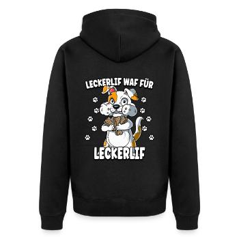 Hunde Spruch Lustig - Unisex Premium Bio Zip Hoodie - Schwarz - Hinten - Nico (187cm)