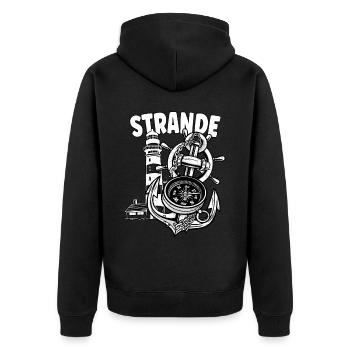Beaches - Unisex Premium Organic Zip Hoodie - black - Back - Nico (187cm)