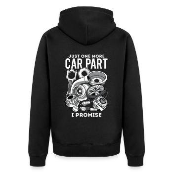 Ein letztes mechanisches Ersatz-Autotuning - Unisex Premium Bio Zip Hoodie - Schwarz - Hinten - Nico (187cm)